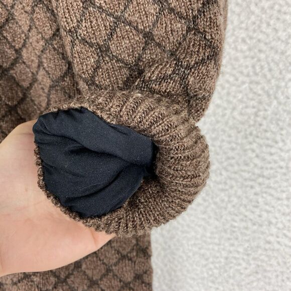 Vintage Lorens Punto Fino Sweater Womens XS/S Brown Cardigan Jacket Wool Blend - Picture 4 of 16